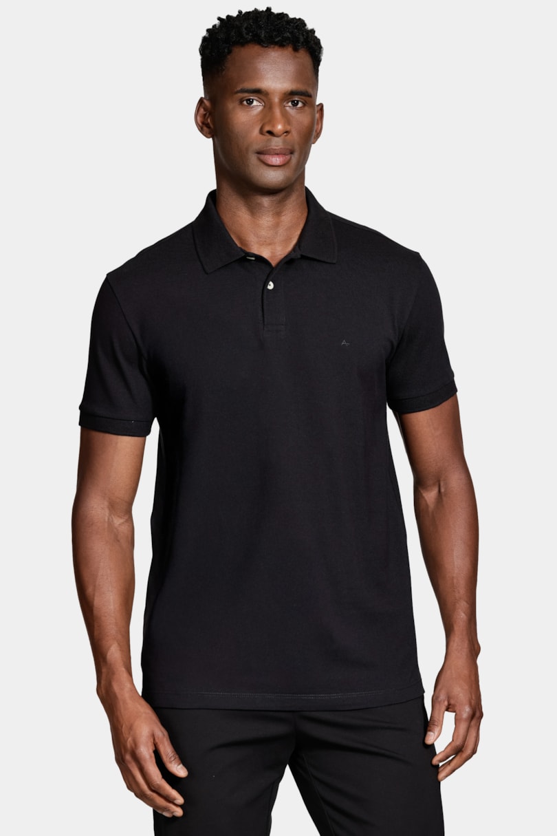 Polo Algodão Piquet Manga Curta Preto