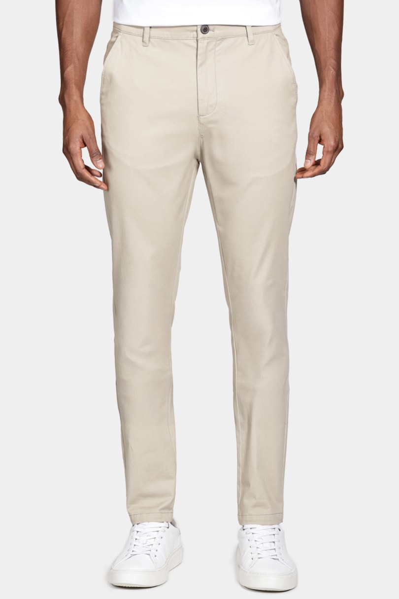 Calça Chino Algodão Premium Básica Areia