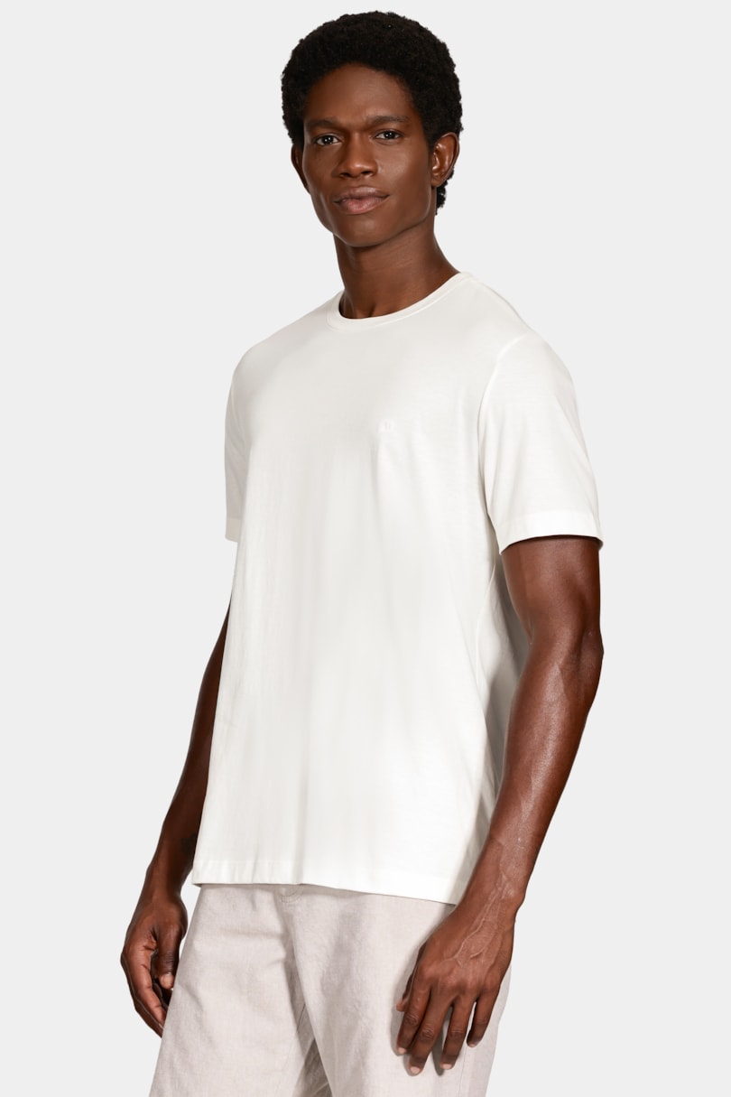 Camiseta Manga Curta Algodão Peruano Off White