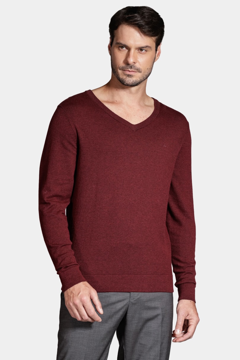 Tricot Aramis Gola v Manga Longa Bordeaux