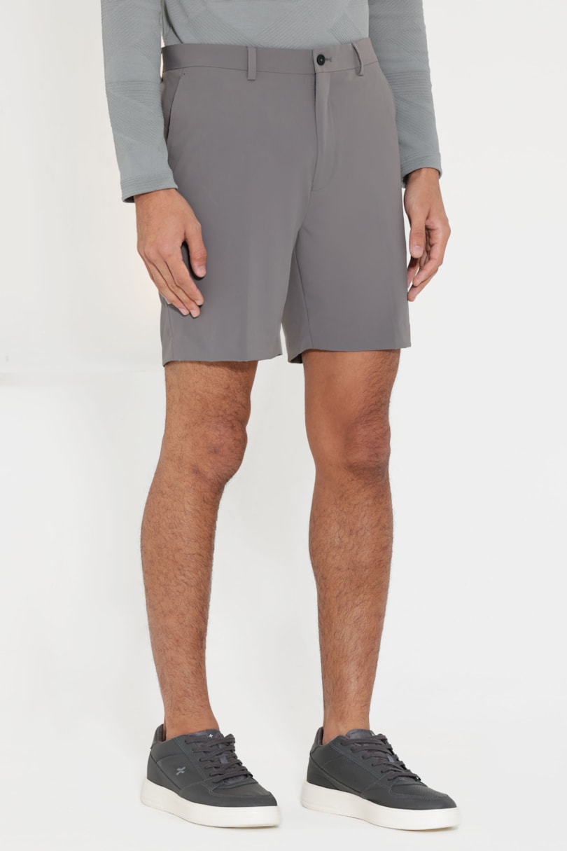 Bermuda Alfaiataria Tech Flex Slim Cinza Grafite