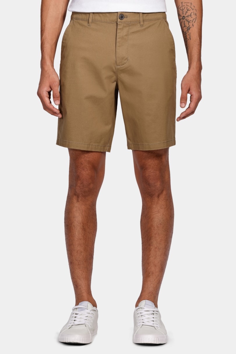 Bermuda Chino Casual em Sarja Caqui