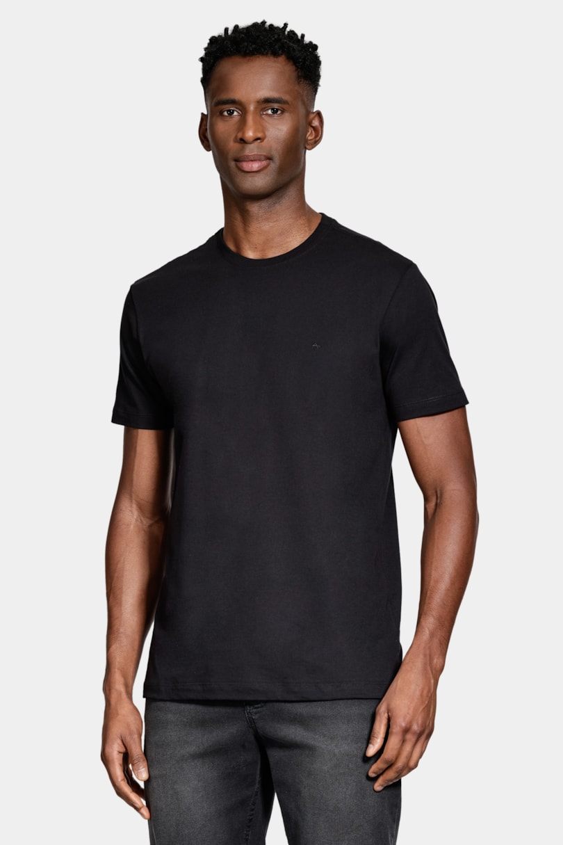 Camiseta Manga Curta Básica Algodão Preto