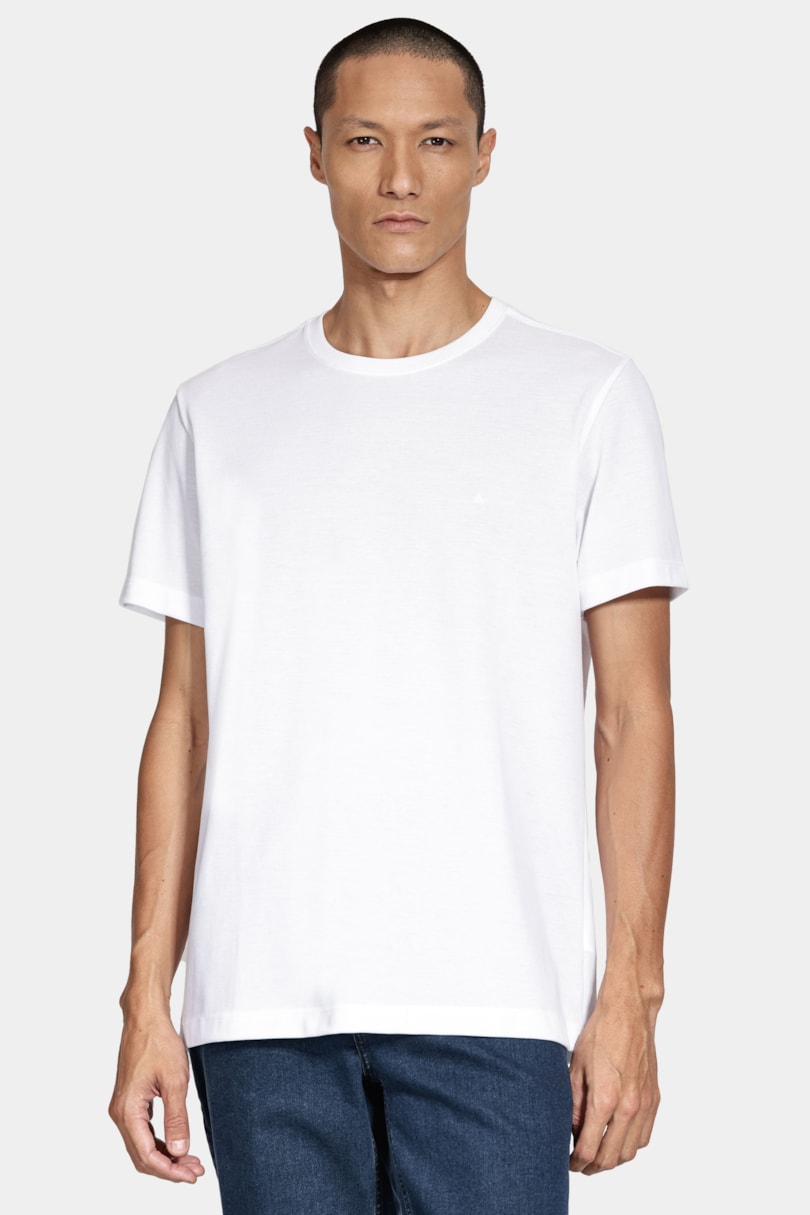 Camiseta Manga Curta Piquet Peruano Branco