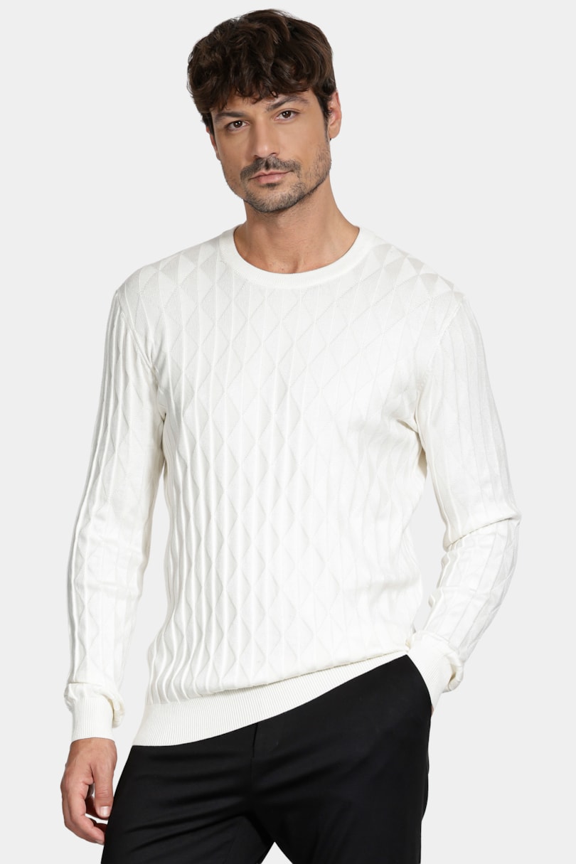 Tricot Jacquard Triangulos Off White